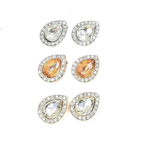 B-MLSF-A615- White Pink Gold Diamond Earstuds Earrings